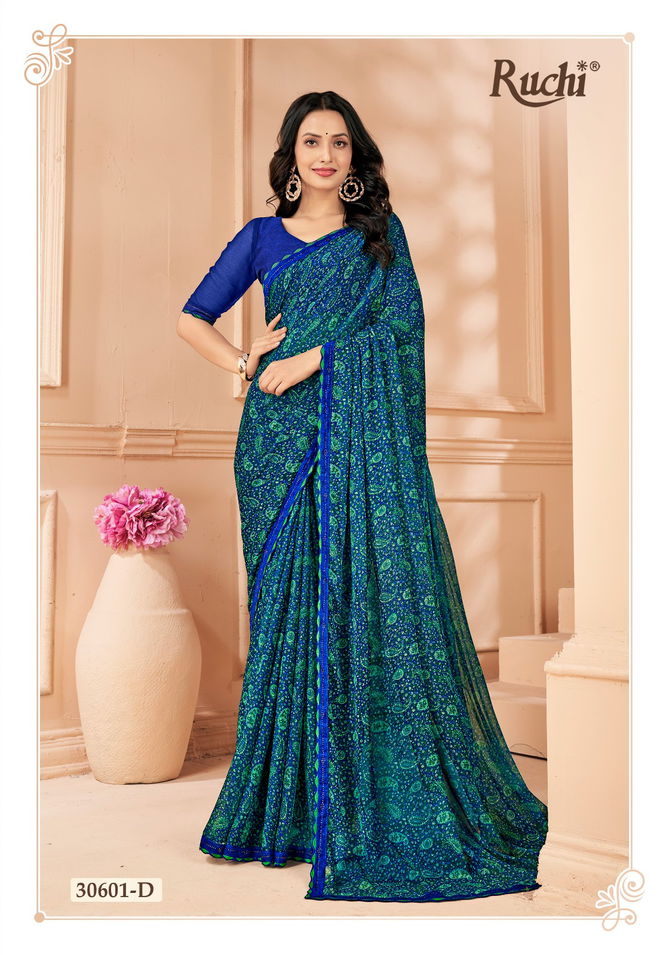 Vanilla Vol 4 By Ruchi Swarovski Border Designer Chiffon Sarees Wholesale Online
